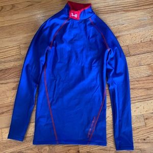 Under Armour Coldgear MD red and blue youth shirt back to school fall sports